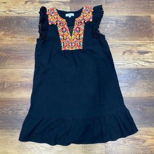 NWOT black embroidered dress.